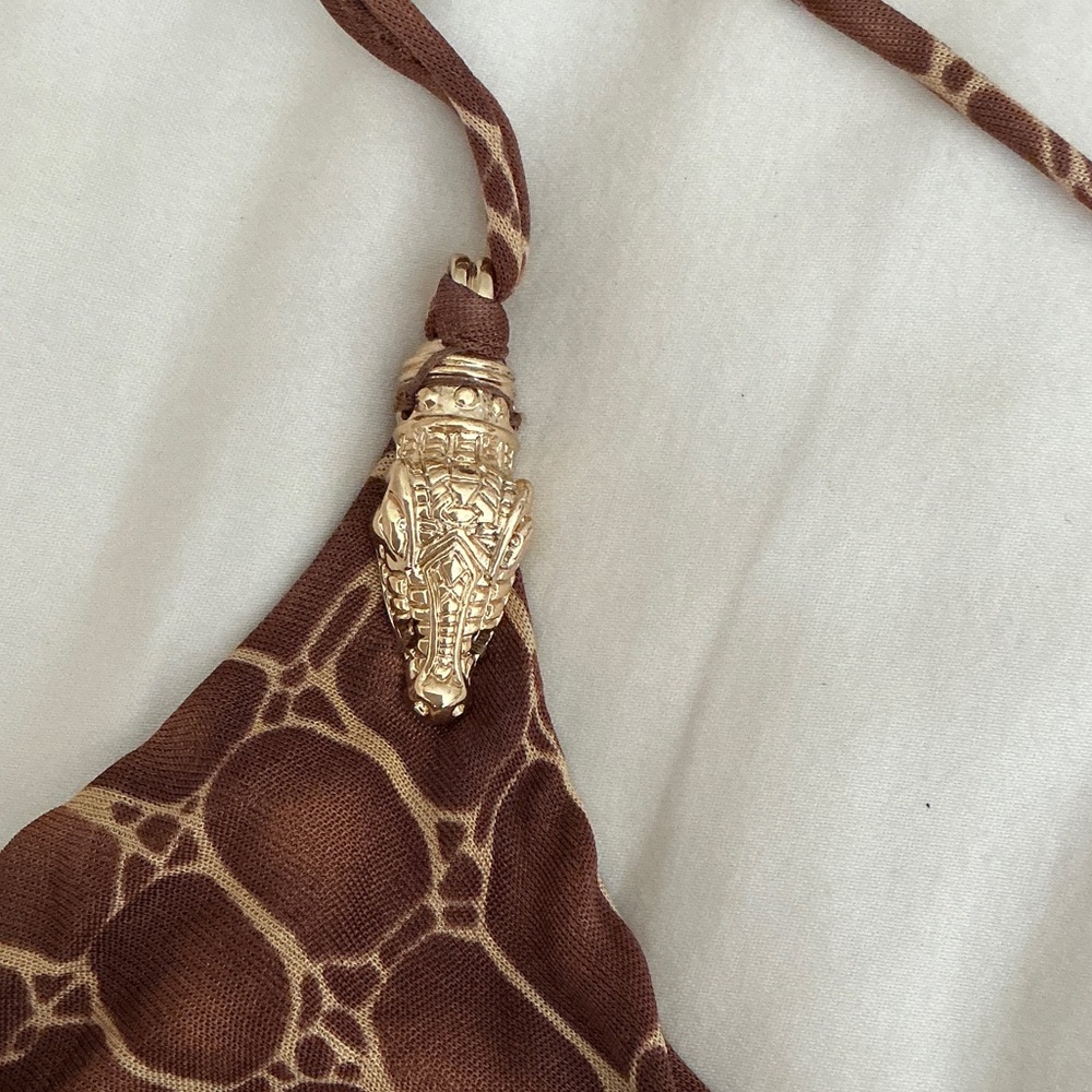 Sky Brown and Gold Halter Top - Picture 4 of 4